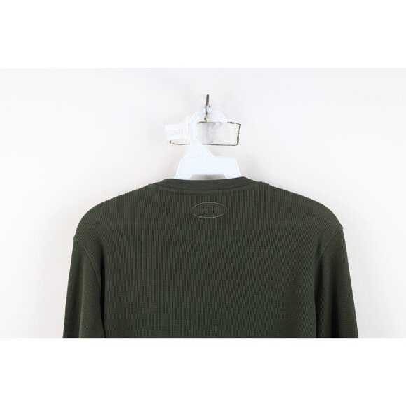 Under Armour Mens Medium Faded Thermal Waffle Knit Long Sleeve Henley T-Shirt - Picture 11 of 12